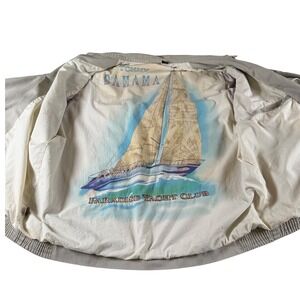 Tommy Bahama Vintage Paradise Yacht Club Jacket Mens Med Full Zip Khaki‎ Beige